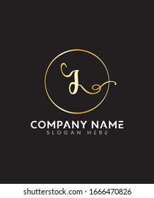 Abstract  Letter J Initial beauty monogram and elegant logo design, handwriting logo of initial signature, Photography, wedding, fashion, floral and botanical with creative template design