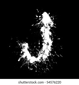 abstrakter Buchstabe J; Farbstil