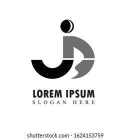 abstract letter j logo design