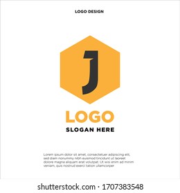 Plantilla de diseño del logotipo de la letra abstracta J. Signo hexágono creativo colorido. Icono de vector universal.