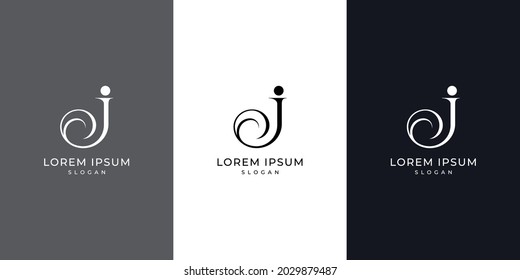 Abstract letter J logo design, luxury style letter logo, text J icon design