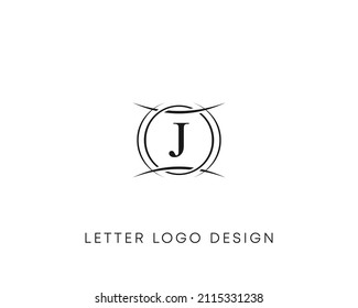 Abstract letter J logo design, minimalist style letter logo, text J icon vector design
