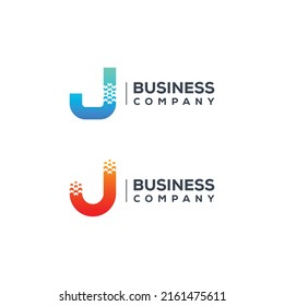 Abstract Letter J Logo design with Arrows Pointer shape for Logistics Delivery Express Company