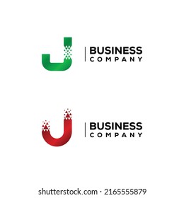 Abstract Letter J Logo design with Triangles Arrow Moving Forward for Financial Logistics Company