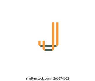 Abstract letter J logo design template. Colorful creative sign. Vector icon.
