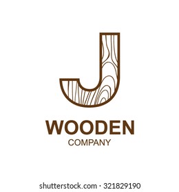 Abstract letter J logo design template with wooden texture,home,Logo design,Vector illustration,concept wood, sign,symbol,icon,Interesting design template for your company logo