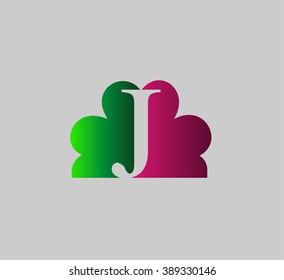 Abstract letter J logo design template
