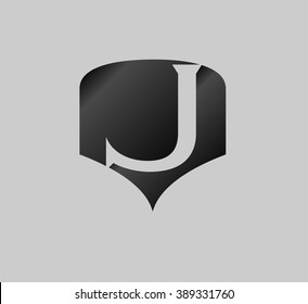Abstract letter J logo design template
