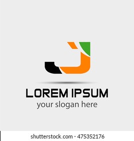 Abstract letter J logo design template
