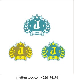 Abstract letter J logo design template with Ears of Wheat,Rice,Vector Illustration