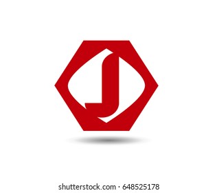 Abstract letter J logo design template
