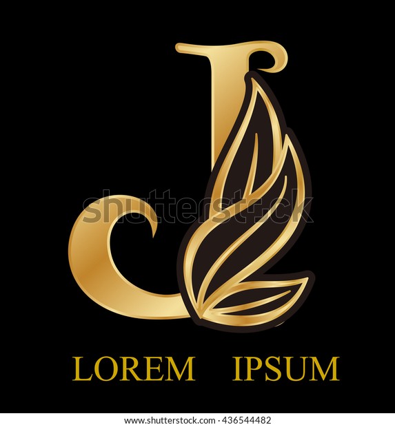 Abstract Letter J Logo Designgold Beauty Stock Vector (Royalty Free