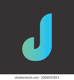 Abstract letter J logo icon design minimal style illustration, modern style, musical J logo icon