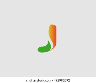 Abstract letter J logo icon design
