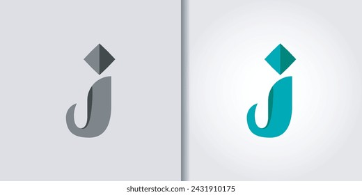 conjunto de logotipo de letra j abstracta