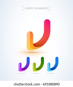Abstract letter J logo template. Material design style