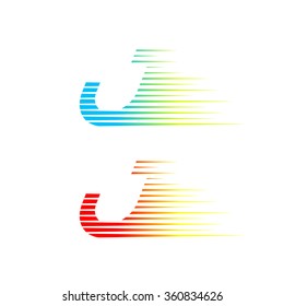 Abstract letter J logo,fast speed fire moving,quick energy sign for your Corporate identity