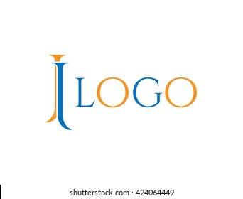 Abstract letter J. J lovely logo design template. Vector letter logo with orange and blue color.