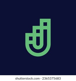 abstract letter J monogram logo design