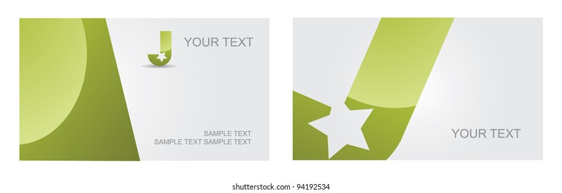 Abstract Letter J Symbol Icon Business Card Set EPS 8 vector, grouped for easy editing. No open shapes or paths.