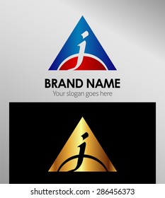 Abstract letter j in triangle shape 