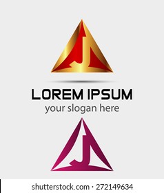 Abstract Letter J vector logo symbol
