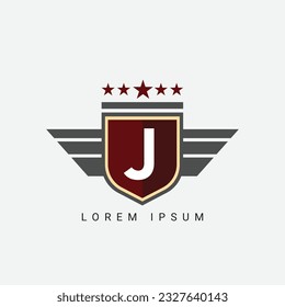 Abstract Letter J wing and king concept Logo Template Design Vector