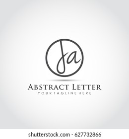 Abstract Letter JA Logo Template. Vector Illustrator Eps.10