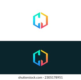 Abstract letter JC, CJ logo.