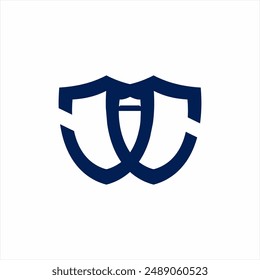 Abstract letter JC logo design with bullet illustration in negative space.