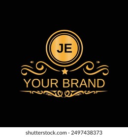 Abstract letter JE logo design template for company