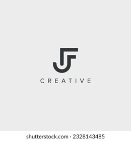 Abstract letter JF FJ logo template - vector.