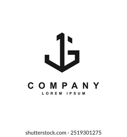 Abstract letter JG logo template vector 