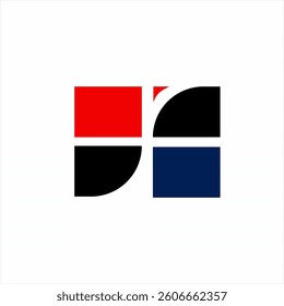 Abstract letter JR lor JFogo design with flag concept.