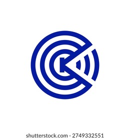 ABSTRACT LETTER K CONNECTION MODERN MINIMALIST LOGO DESIGN