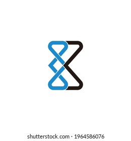 abstract letter k dna chain simple logo vector