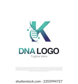 Resumen de la letra K y del logotipo del vector de ADN