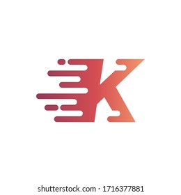 Abstract Letter K Fast Logo Design Template. Creative elegant vector sign design for corporate business identity
