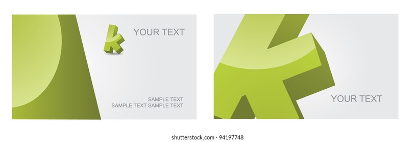Abstract Letter K icon symbol business card set EPS 8 vector, grouped for easy editing. No open shapes or paths.