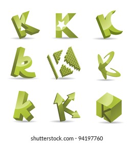 Abstract Letter K icon symbol business card set EPS 8 vector, grouped for easy editing. No open shapes or paths.