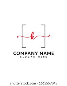 Abstract  Letter K Initial beauty monogram and elegant logo design, handwriting logo of initial signature, Photography, wedding, fashion, floral and botanical with creative template design