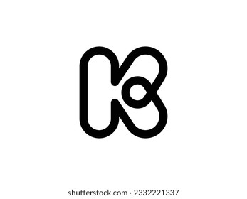 abstract letter K line vector logo design