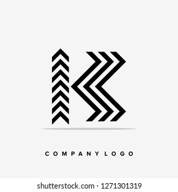 Abstract letter K logo design template. Line creative sign. Universal vector icon. - Vector
