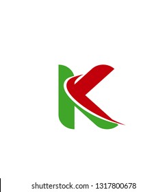 Abstract letter K logo design template
