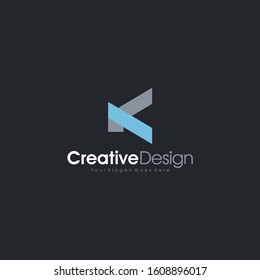 Abstract letter K logo design. Creative,Premium Minimal emblem design template. Graphic Alphabet Symbol for Corporate Business Identity. Initial K vector element