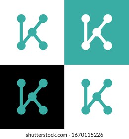 Abstract letter K logo design template, modern technology concept - Vector