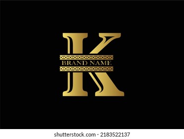 Abstract letter K logo design, Gold, beauty industry, and fashion logo.cosmetics business, spa salons. yoga, medicine companies, and clinics, gold logo abstract design.
