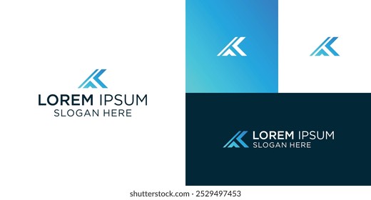 Abstract Letter K Logo Design. Flat Vector Logo Design Template Element