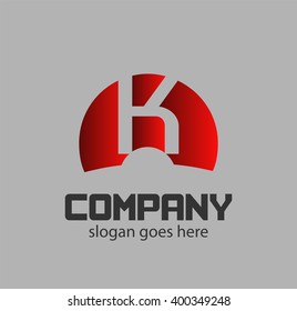 Abstract letter K logo design template
