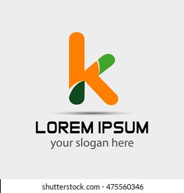 Abstract letter K logo design template
